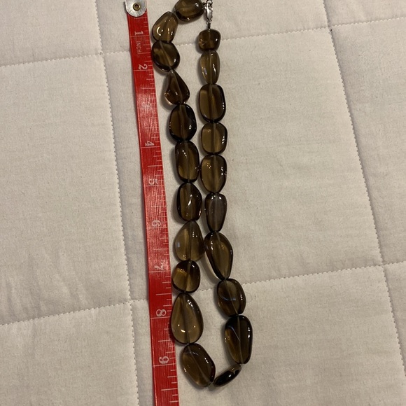 Natural Smoky Quartz Necklace Oval Smooth Beaded. Single strand, Rare find - Picture 10 of 11